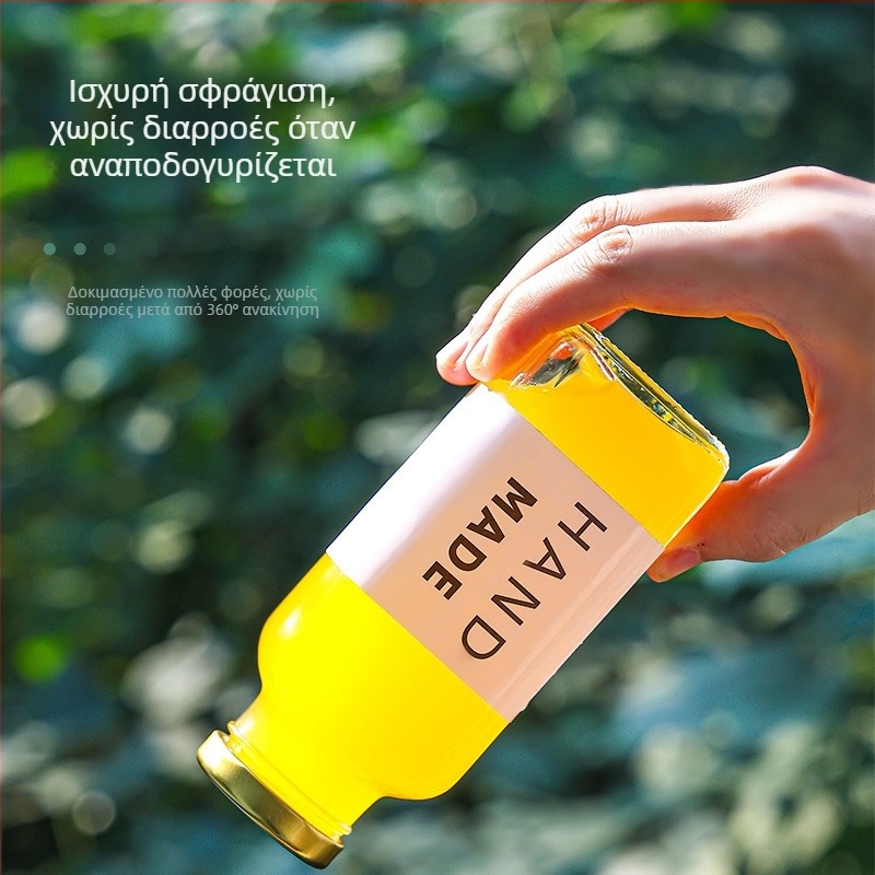 Γυάλινα μπουκάλια με οκτάγωνο τετράγωνο σχήμα για χυμούς, γιαούρτι και ροφήματα, μπουκάλια πολλαπλών χρήσεων για τσάι με γάλα, καφέ Cold Brew και κρασί.