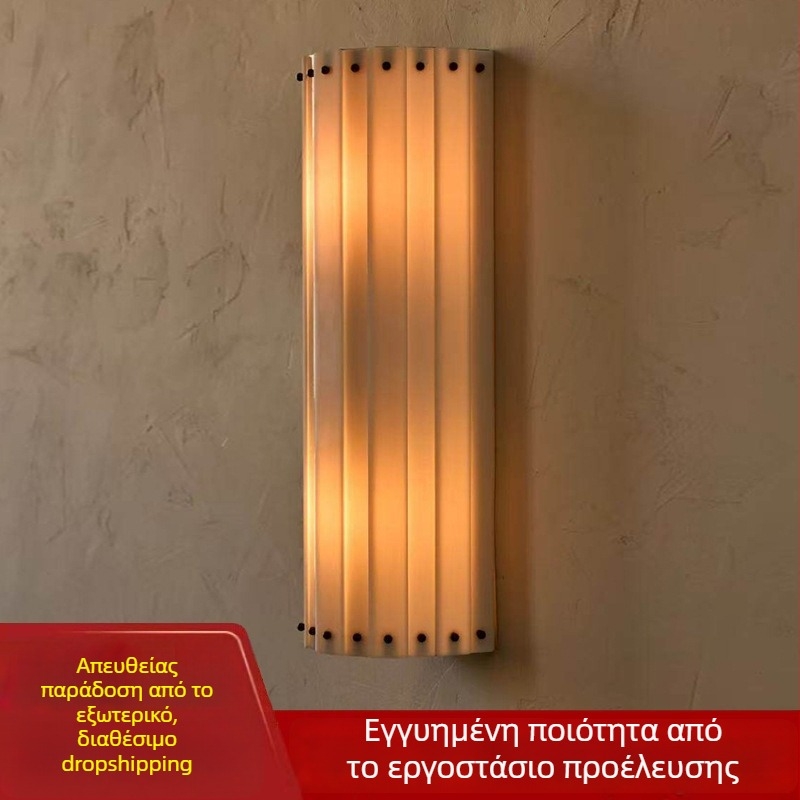 Φωτιστικό τοίχου με γυάλινο σκιάδιο, μακρύ λωρίδα σχεδίασης, αμερικάνικο ρετρό στυλ, κατάλληλο για διάδρομο, σαλόνι, εστιατόριο ή γκαλερί τέχνης.