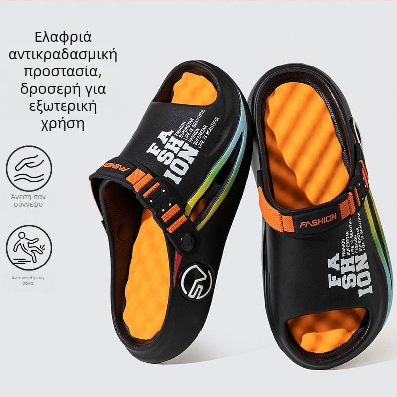 Ανδρικά σανδάλια με παχιά σόλα για καλοκαίρι, εξωτερική χρήση, με κλειστή μύτη