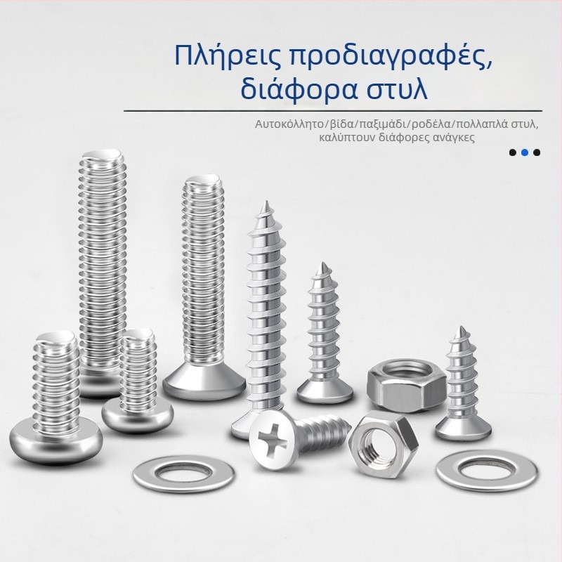 Σετ εξαρτημάτων οικιακής χρήσης: βίδες, παξιμάδια, φλάντζες, βίδες αυτοδιάτρητες