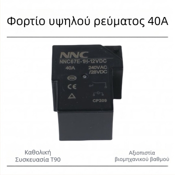 Xinda NNC67E-1H-12VDC T90 40A Ρελέ Ελέγχου Συνεχούς Ρεύματος Υψηλής Ισχύος