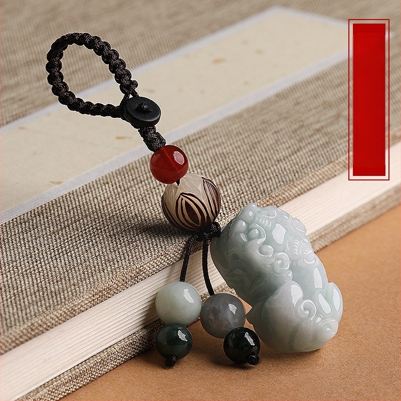 Pixiu κλειδοθήκη από Jade με μπρελό αυτοκινήτου – προσωποποιημένο, δημιουργικό unisex αξεσουάρ