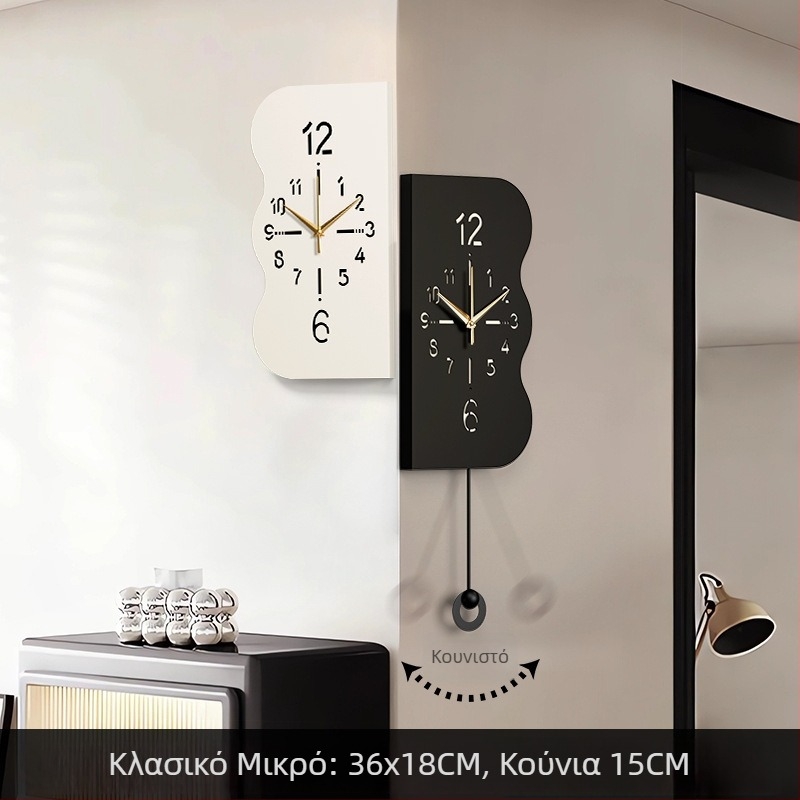 Μοντέρνο μινιμαλιστικό διπλής όψης τοίχου ρολόι για τη γωνία του σαλονιού
