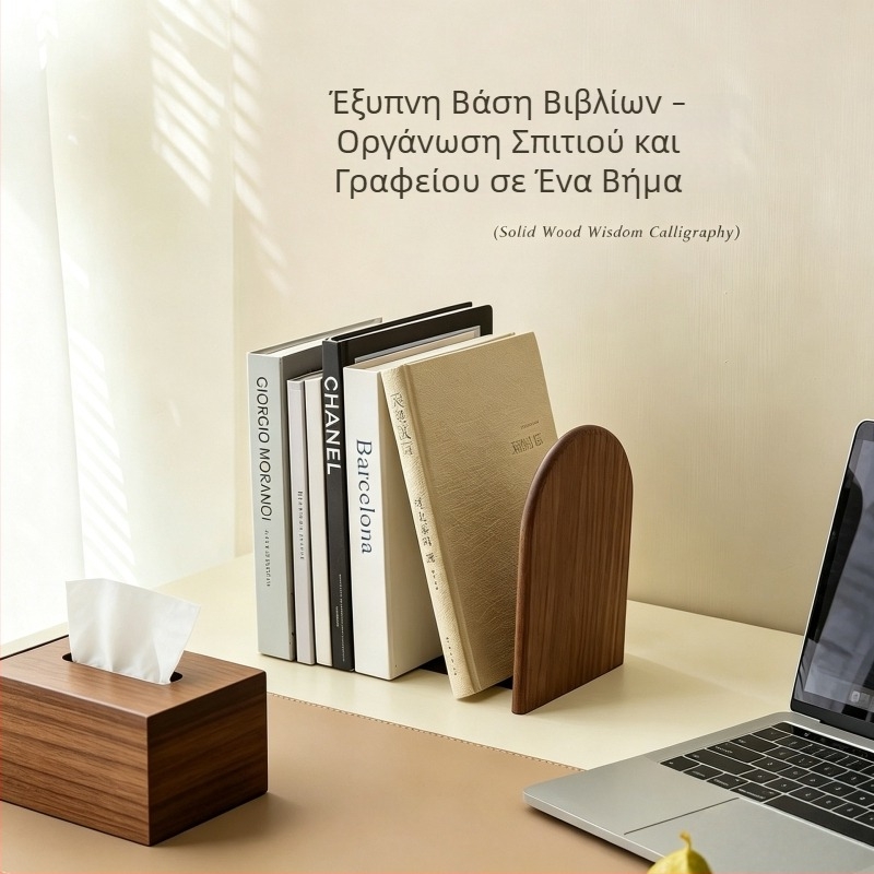 Επιτραπέζιος οργανωτής εγγράφων και βιβλίων από ξύλο, ράφι πολλαπλών επιπέδων