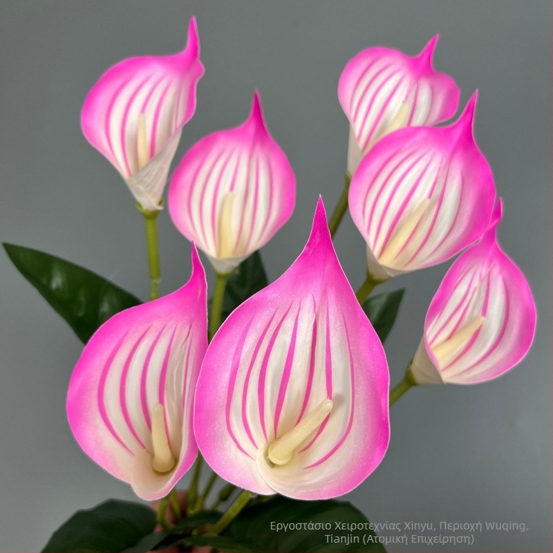 Τεχνητά άνθη Calla Lily, 7 κεφαλές, 3D εκτύπωση, διακόσμηση γάμου, αξεσουάρ φωτογράφισης