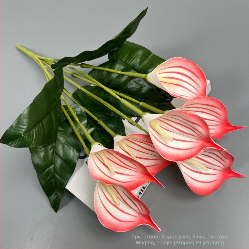Τεχνητά άνθη Calla Lily, 7 κεφαλές, 3D εκτύπωση, διακόσμηση γάμου, αξεσουάρ φωτογράφισης