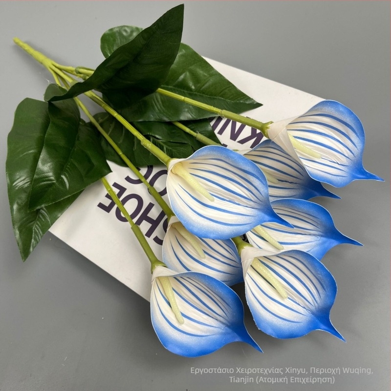 Τεχνητά άνθη Calla Lily, 7 κεφαλές, 3D εκτύπωση, διακόσμηση γάμου, αξεσουάρ φωτογράφισης