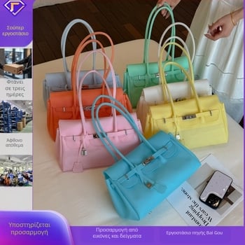 Γυναικεία τσάντα Kelly από PVC, μεγάλη χωρητικότητα, κομψή μοντέρνα σχεδίαση