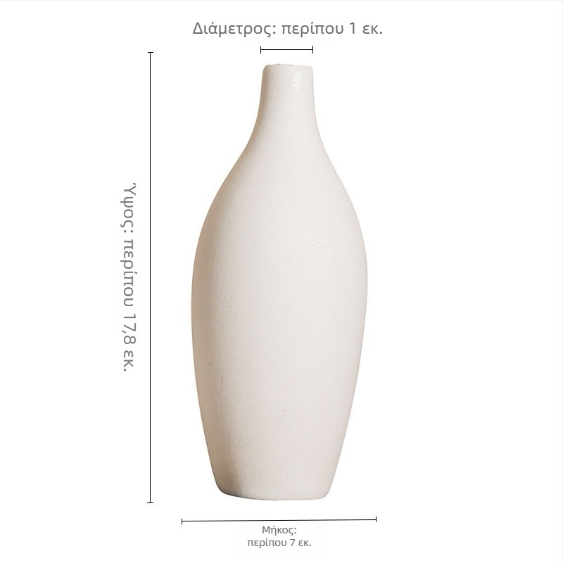 Jane Ermei Ceramics άσπρο πορσελάνινο βάζο διακοσμητικό για κομψή οικιακή διακόσμηση