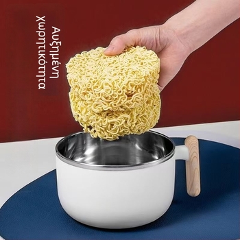 Κούπα από ανοξείδωτο χάλυβα 304 για instant noodles, μεγάλη χωρητικότητα, με καπάκι, δυνατότητα στράγγιξης, μονωμένο δοχείο για μεσημεριανό