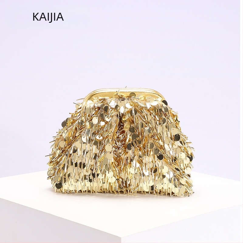 Διεθνές στυλ PVC στρας τσαντάκι χειρός και clutch, με εφέ τσαλακώματος για βραδινές εμφανίσεις και πάρτι