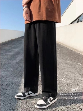 Ανδρικά παντελόνια με επένδυση fleece, παχιά, ίσια γραμμή, φθινοπωρινό-χειμερινό, χαλαρή γραμμή με φαρδιά παντελόνια, premium στυλ