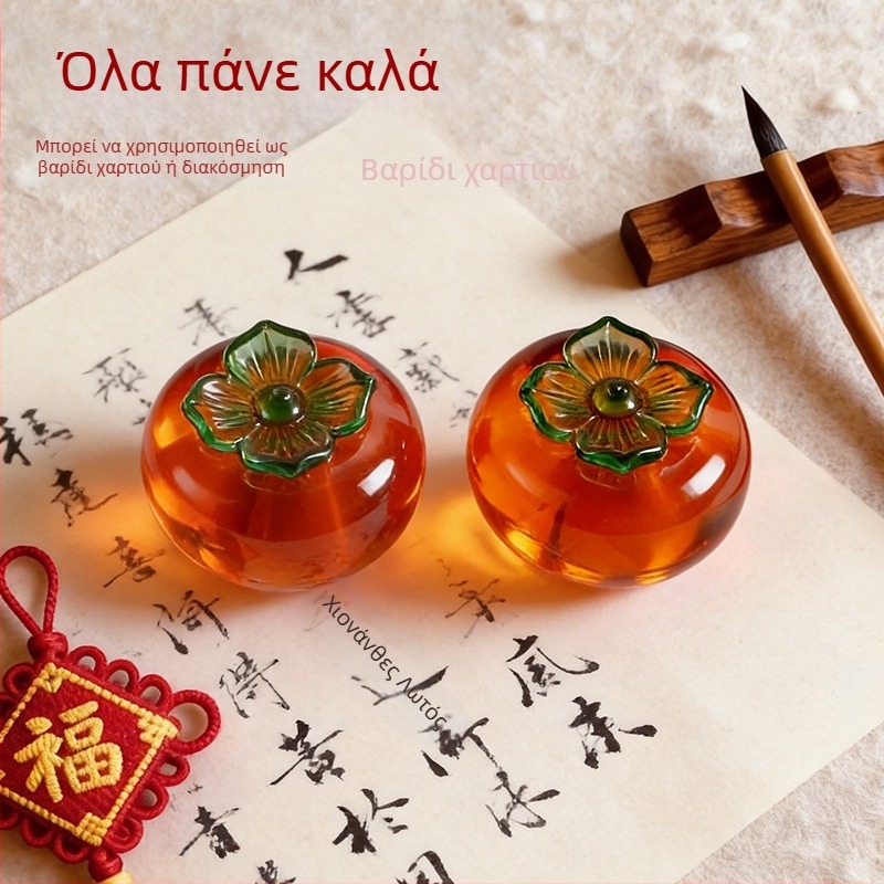Κρύσταλλο γυάλινο persimmon διακοσμητικό για οικιακή και επαγγελματική διακόσμηση, δώρο
