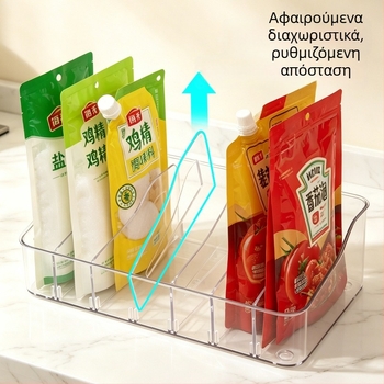 Οργανωτής δοχείων μπαχαρικών για πάγκο κουζίνας με πολλά διαμερίσματα