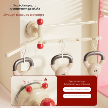 Ράφι κουζίνας με βεντούζα, τοίχο-μονταρισμένο περιστροφικό ράφι στέγνωσης με πολλές ράβδους για νεροχύτη