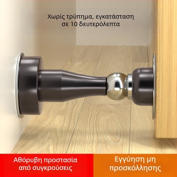 Χωρίς διάτρηση: νέο μοντέλο μαγνητικού στηριγμού πόρτας με ισχυρό μαγνήτη, ασφάλεια έναντι παγίδευσης δακτύλων, στερέωση στο δάπεδο με αναρρόφηση, αντισύγκρουση πόρτας