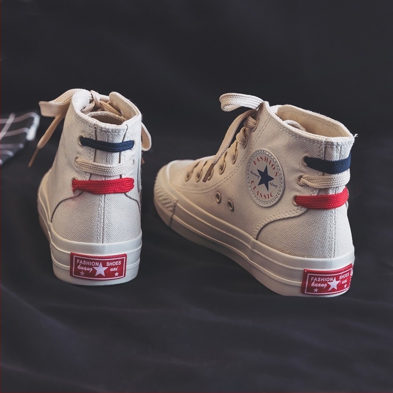 Αεριζόμενα καμβά sneakers με ψηλό ύψος για γυναίκες, κορεακούς-έμπνευση στιλ, ρετρό Χονγκ Κονγκ, φοιτητικά παπούτσια, μοντέλο 2025