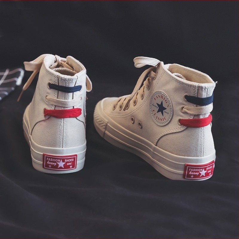 Αεριζόμενα καμβά sneakers με ψηλό ύψος για γυναίκες, κορεακούς-έμπνευση στιλ, ρετρό Χονγκ Κονγκ, φοιτητικά παπούτσια, μοντέλο 2025