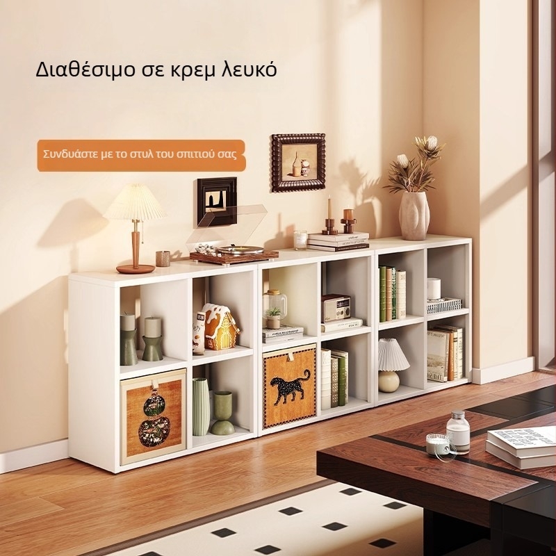Μεταλλικό ντουλάπι με πλέγμα, βιβλιοθήκη που στέκεται στο πάτωμα και πολυεπίπερος κουζίνας οργανωτής για παιχνίδια και σνακ, ελεύθερα διαμορφώσιμο χαμηλό ράφι
