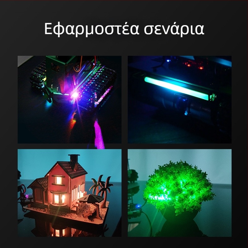 Προγραμματιζόμενη πλήρους χρωμάτων RGB LED ταινία με προσαρμοζόμενες ενότητες σε σειρά, ευέλικτο FPC τριών χρωμάτων, για Raspberry Pi και STM32