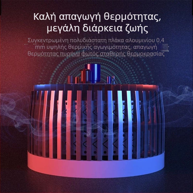 LED λαμπτήρας με βάση E27, με ψύκτες, εξοικονόμηση ενέργειας, 100W/150W/200W, αλουμινένιο σώμα, δέσμη 360°, IP42