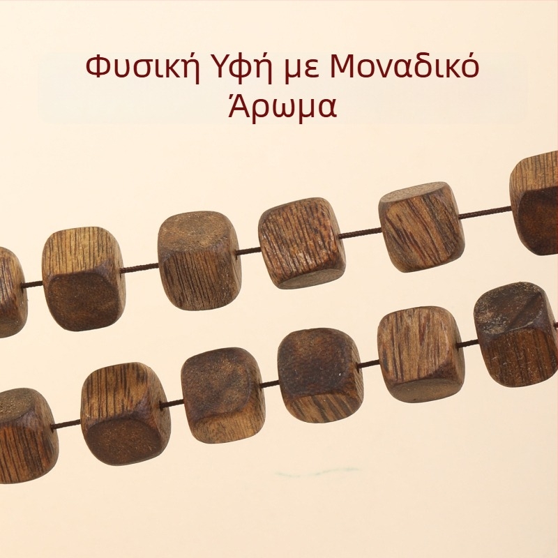 Φυσικές τετράγωνες χάντρες από ξύλο agarwood (agarwood), ελεύθερες χάντρες DIY, βραχιόλια και κολιέ, διαχωριστικά χάντρα