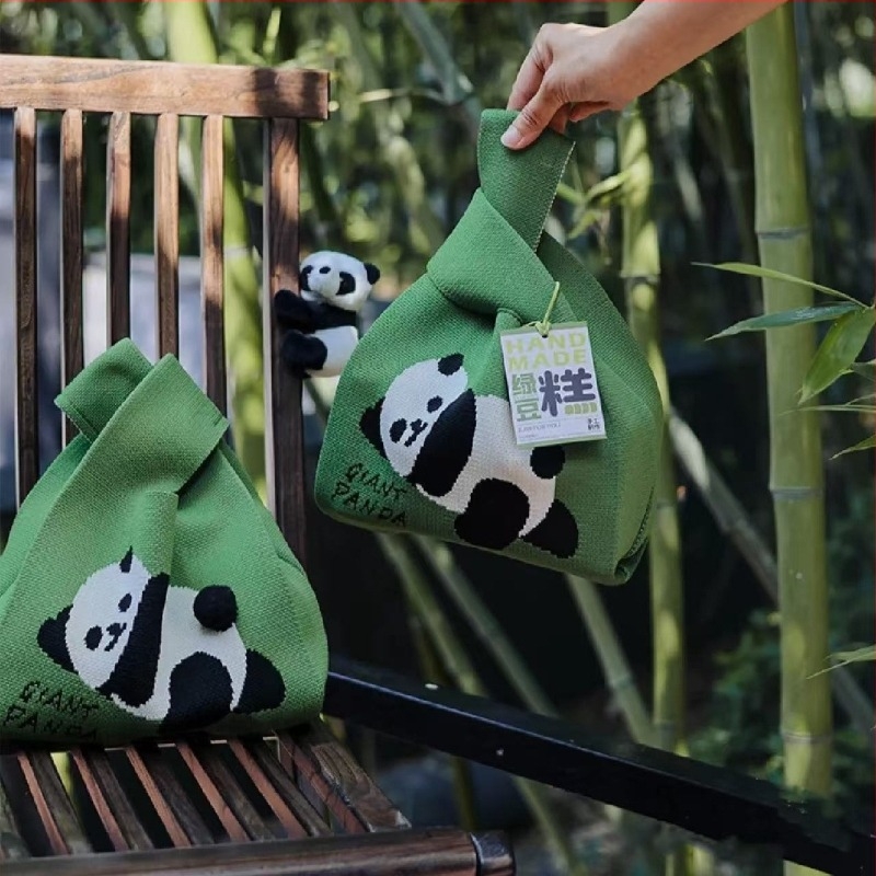 2026 Panda πλεκτή τσάντα ώμου με ρυζο-dumplings και αλατισμένα αυγά πάπιας – αναμνηστικό δώρο κουτί για το Φεστιβάλ των Δράκων