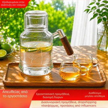 Τσαγιέρα από βορσιλιτικό γυαλί με μεγάλη χωρητικότητα, ανθεκτικό στην θερμότητα, για οικία και εστιατόρια, κανάτα φρούτων τσαγιού