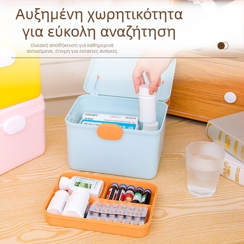 Οικιακό κουτί φαρμάκων με μεγάλη χωρητικότητα, πολυεπίπεδο για επείγουσα ιατρική αποθήκευση