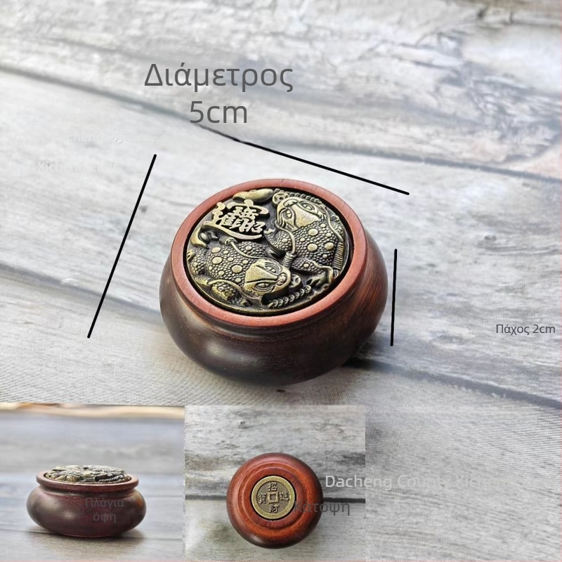 Rosewood διπλής όψης φυλαχτό για προσέλκυση πλούτου, φορητό χειροποίητο ξύλινο διακοσμητικό