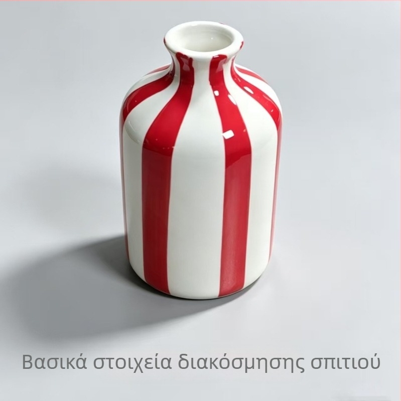 Κεραμικό βάζο σε σκανδιναβικό στυλ για το σαλόνι, μινιμαλιστικό σχέδιο σε γαλάζιους τόνους, διακοσμητικό βάζο για ανθοστολίσεις
