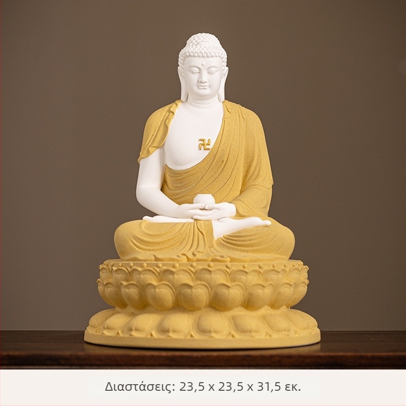 Κεραμικό άγαλμα Βούδα με Sakyamuni, Vairocana και Amitabha για οικιακό ιερό