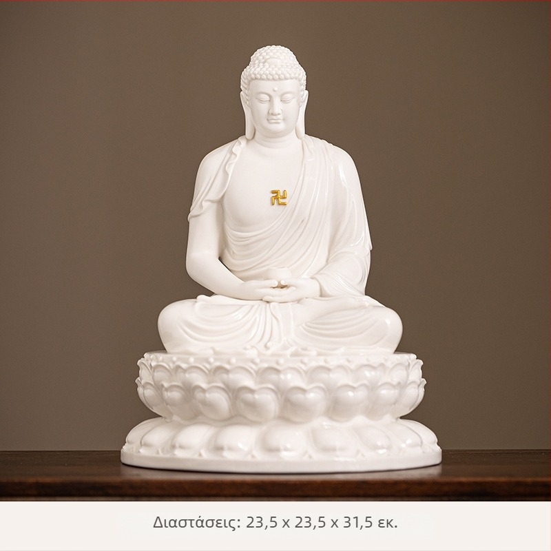 Κεραμικό άγαλμα Βούδα με Sakyamuni, Vairocana και Amitabha για οικιακό ιερό