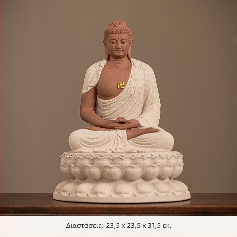 Κεραμικό άγαλμα Βούδα με Sakyamuni, Vairocana και Amitabha για οικιακό ιερό