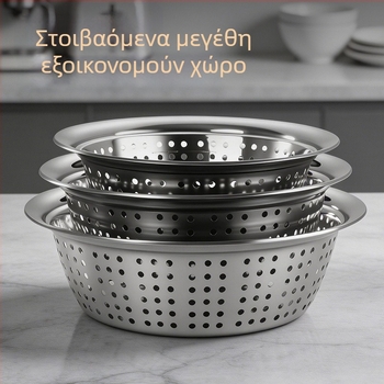 Κουτί στράγγισης από ανοξείδωτο χάλυβα για φρούτα και λαχανικά, κουζίνα πολλαπλών λειτουργιών, παχυσμένη λεκάνη πλυσίματος και φιλτραρίσματος
