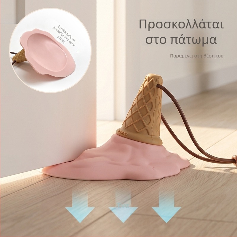 Πορτας stopper σε σχήμα παγωτού, μαλακός καουτσούκ προφυλακτήρας για λαβές πόρτας, μπορεί να κρεμαστεί και να τοποθετηθεί στον οροφή