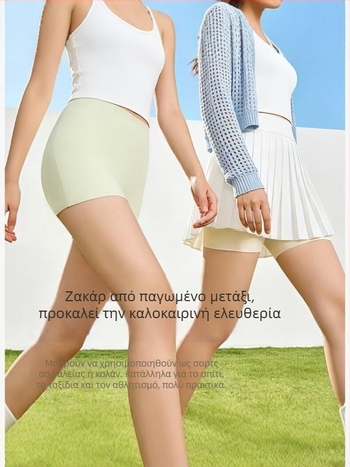 Ice Silk χωρίς ραφές γυναικείες σορτς ασφαλείας, ελαφριά σε μήκος 3/4, διαπνέον Jacquard εσώρουχο για εξωτερική χρήση
