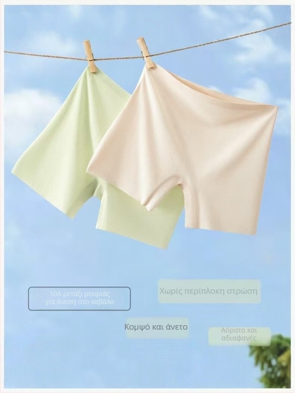 Ice Silk χωρίς ραφές γυναικείες σορτς ασφαλείας, ελαφριά σε μήκος 3/4, διαπνέον Jacquard εσώρουχο για εξωτερική χρήση