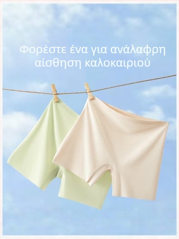 Ice Silk χωρίς ραφές γυναικείες σορτς ασφαλείας, ελαφριά σε μήκος 3/4, διαπνέον Jacquard εσώρουχο για εξωτερική χρήση