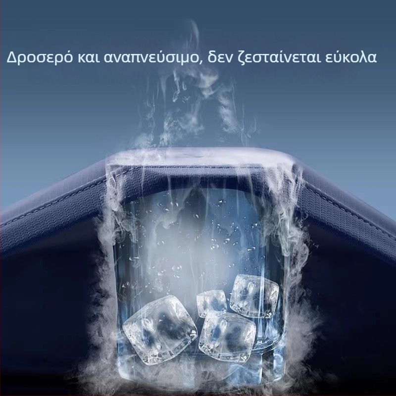 Ανδρικό καλοκαιρινό αθλητικό σετ Ice Silk με γρήγορο στέγνωμα - κοντομάνικη T‑Shirt και αθλητικά σορτς