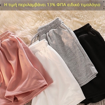 Γυναικείοι φαρδιά σορτς, υψηλή μέση, ελαφρύ καλοκαιρινό, κορεατικό στυλ