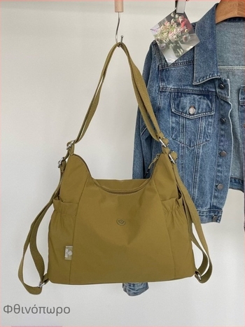 Νάιλον γυναικεία τσάντα tote με μεγάλο χώρο, casual στυλ, πολλές επιλογές μεταφοράς (tote, ώμος, crossbody, σακίδιο)