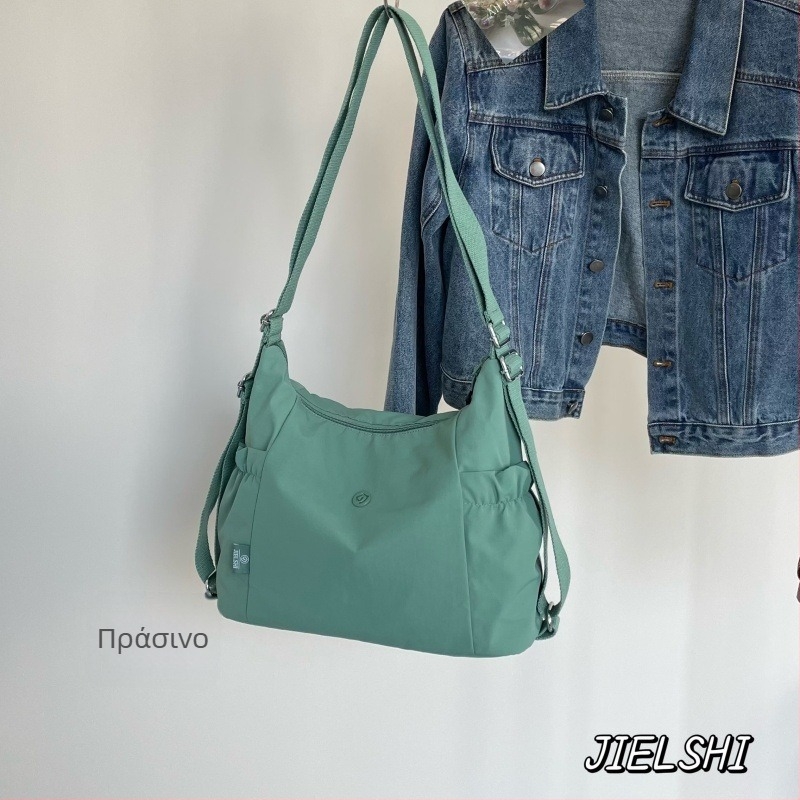 Νάιλον γυναικεία τσάντα tote με μεγάλο χώρο, casual στυλ, πολλές επιλογές μεταφοράς (tote, ώμος, crossbody, σακίδιο)