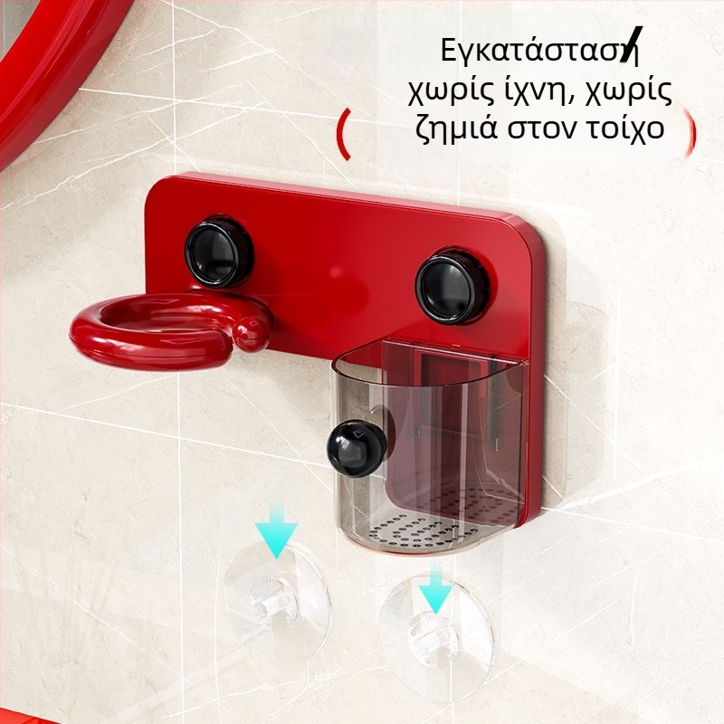 Τοίχο-μονταριστή βάση για στεγνωτήρα μαλλιών – μοντέρνο ράφι αποθήκευσης για μπάνιο