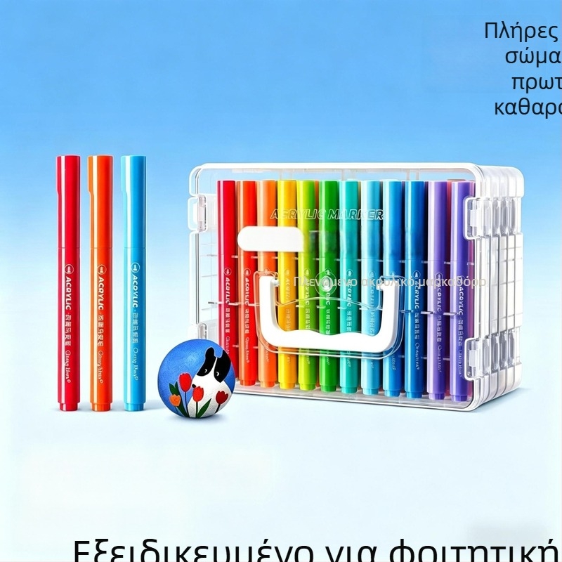 Χρωματιστοί ακρυλικοί μαρκαδόροι με μαλακό άκρο για παιδιά, πλένονται, αδιαφανείς και στρωσίμες, μαρκαδόροι ακουαρέλας για ζωγραφική