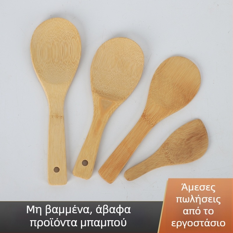 Μπαμπού σπατουλάκι για αντικολλητικά τηγάνια, ξύλινο κουτάλι από μπαμπού, κουτάλι ρυζιού για σούσι, τετράγωνη σπατούλα κουζίνας
