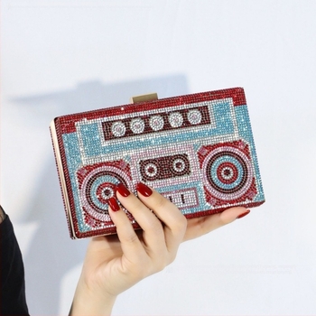 Ρετρό βραδινή clutch με στρας, ευρωπαϊκό-αμερικανικό στυλ, πλήρως διακοσμημένη με στρας για πάρτι