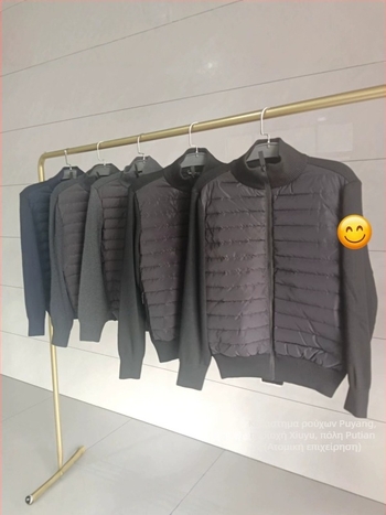 Ανδρικό πλεκτό μπουφάν με πλήρες φερμουάρ, γούνα από λευκό πάπια, ελαφρύ και ζεστό, casual, καναδικού στυλ 6830