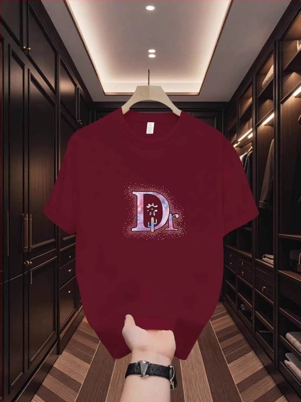 Ανδρικό T‑shirt από βαμβάκι υψηλής ποιότητας, αμερικάνικου στυλ, με γεωμετρικό print, κοντό μανίκι, στρογγυλός λαιμός, καλοκαιρινή καθημερινή χρήση