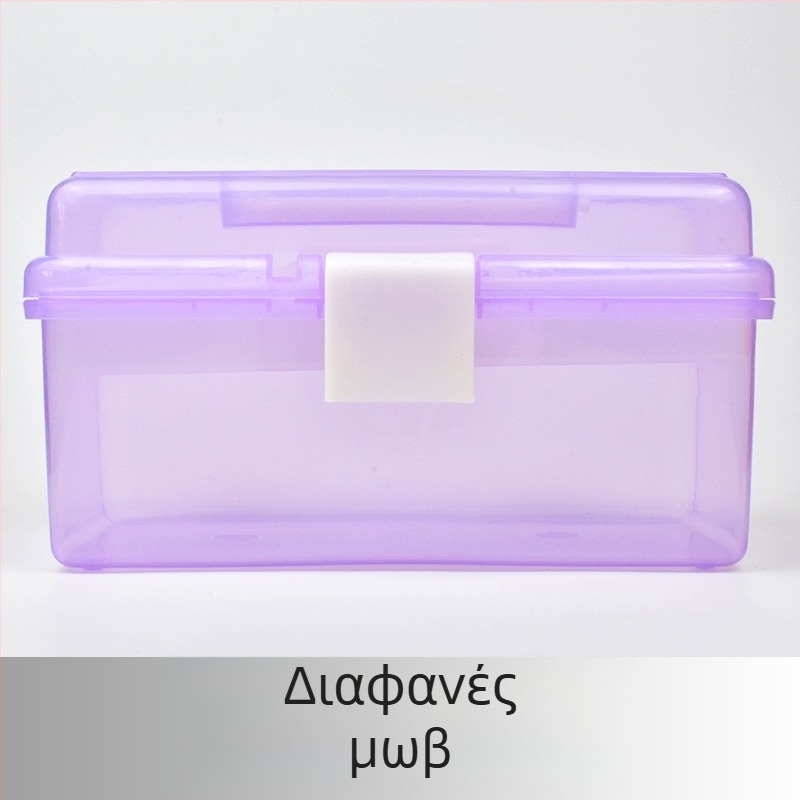 Διόροφος πλαστικός φορητός κάδος αποθήκευσης με χερούλι για μολύβια, καλλιτεχνικά είδη και φάρμακα